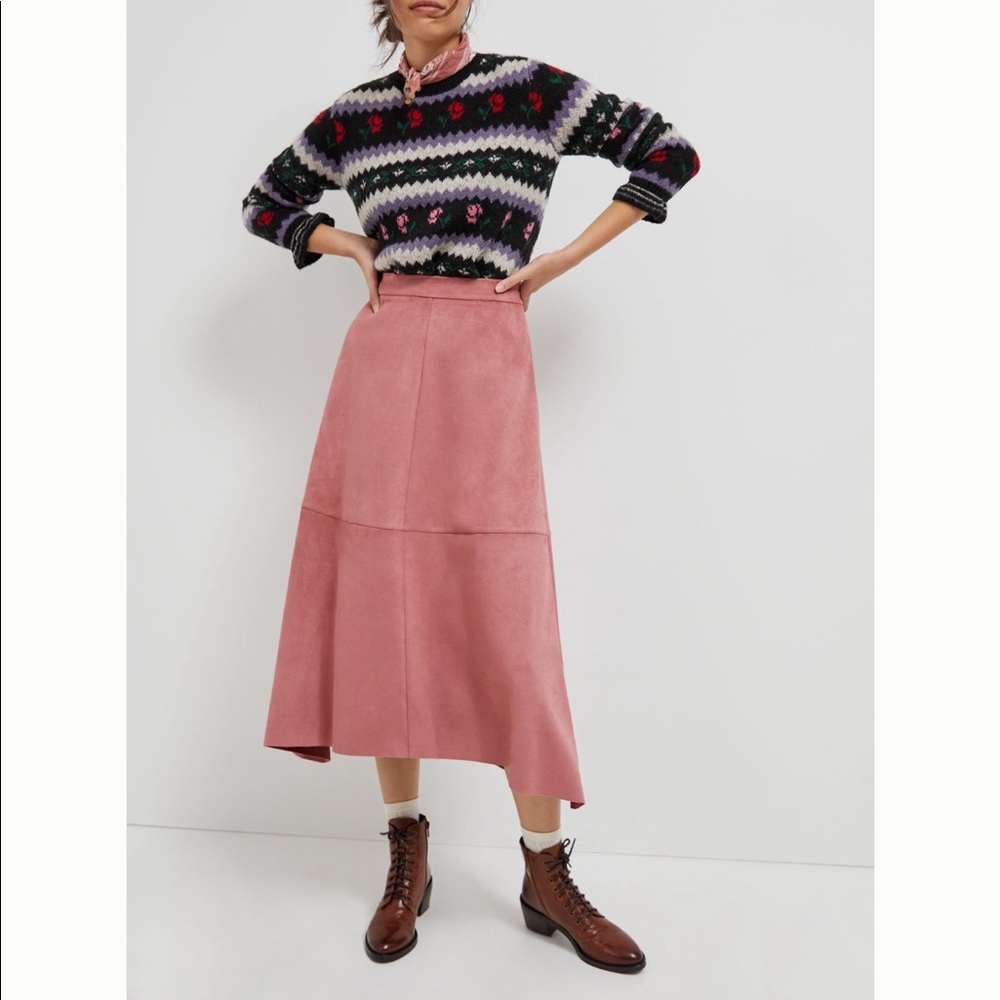 Anthropologie maeve Jules sueded maxi skirt